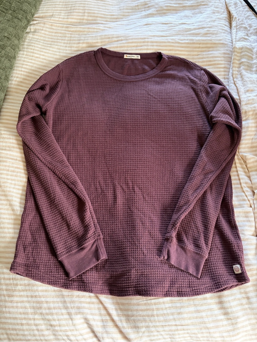 Marine Layer Men's Plum Waffle Long Sleeve Tee